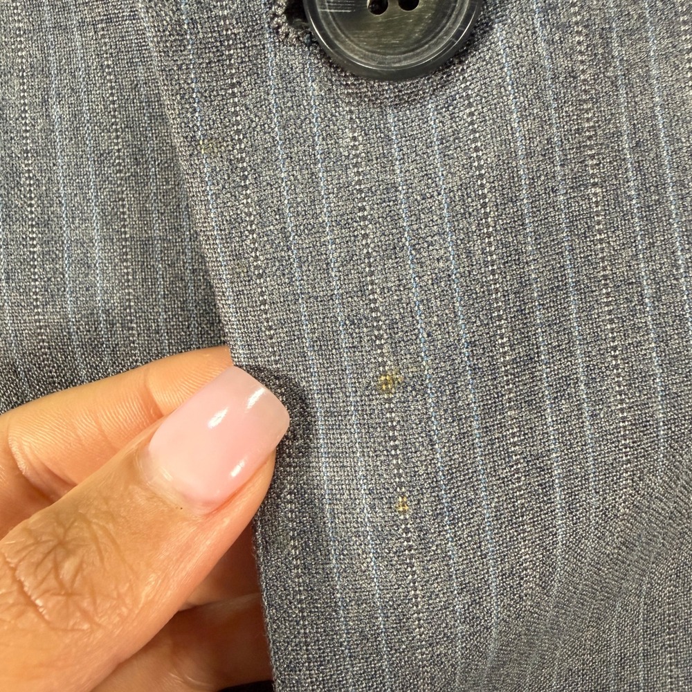 Vintage Christian Dior Monsieur Pinstripe Blazer Men Gray Two Button Suit Jacket - Picture 6 of 11